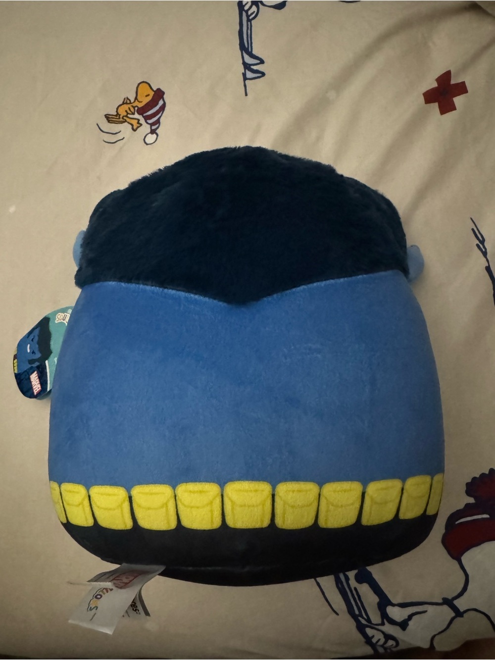 Blue Plush Kids Character Pillow with Yellow Accent - Unbranded